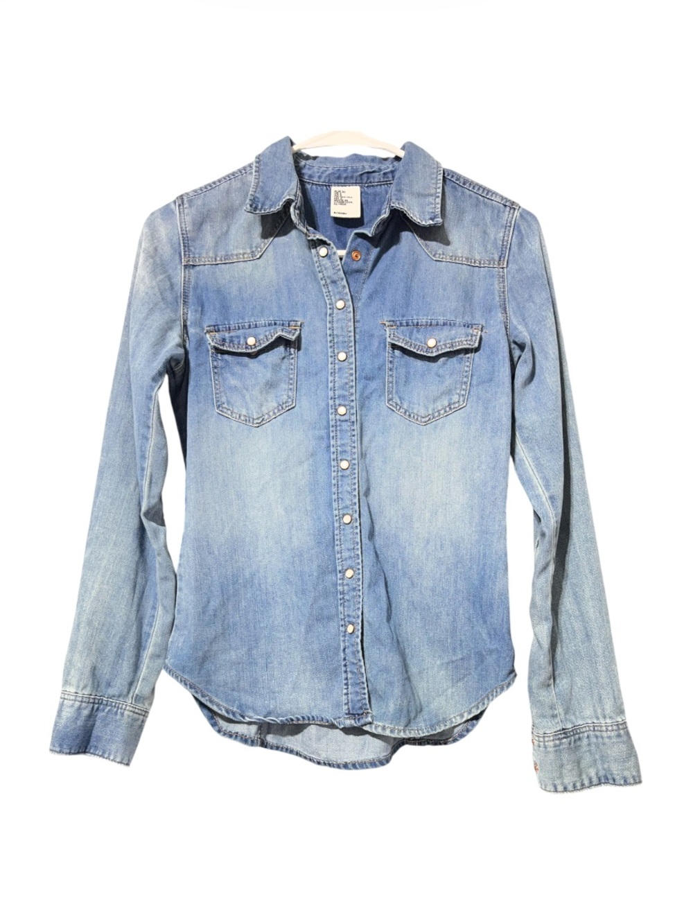 Light Blue Denim Button-Up Shirt - Women